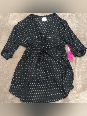 Sirenlily New With Tags White Polka Dot Maternity Top